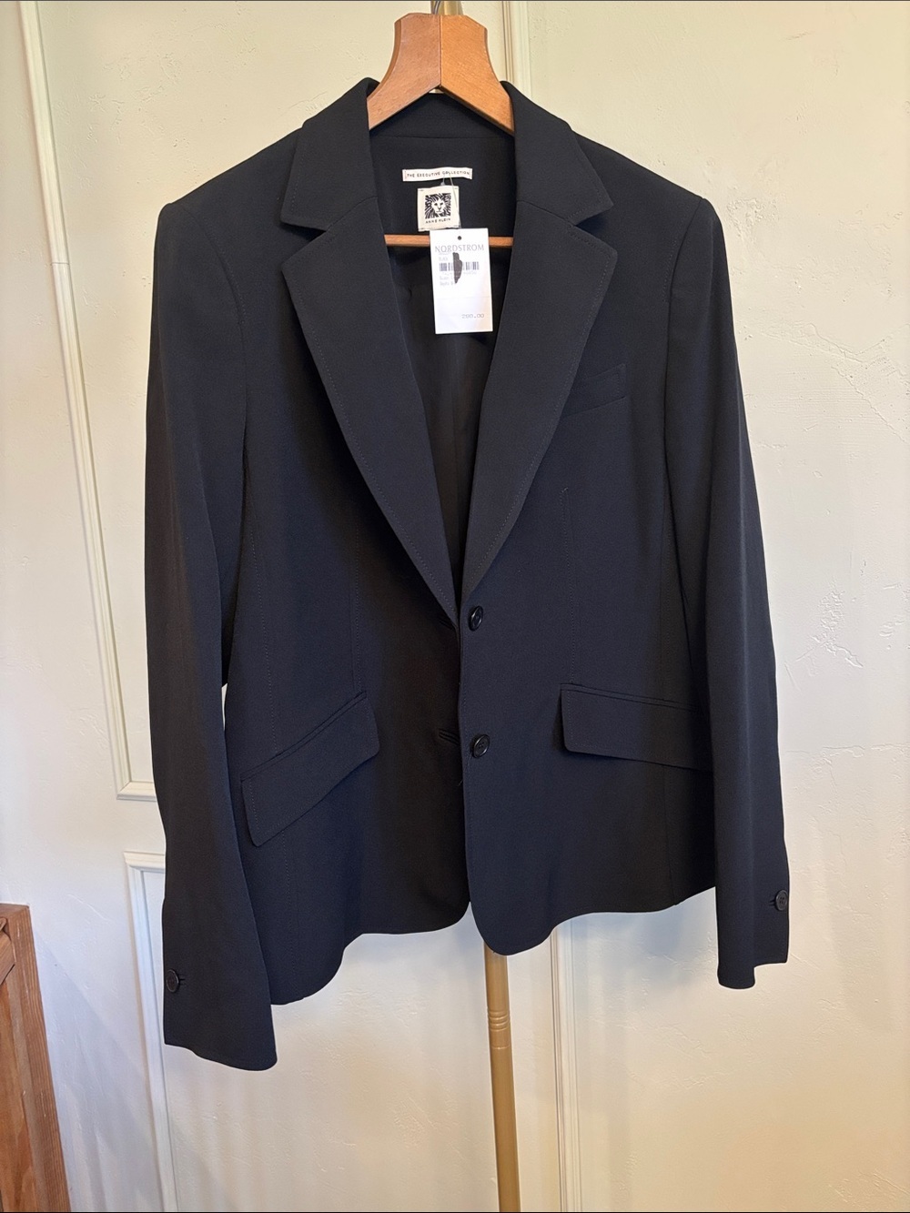 Anne Klein Black Blazer - Executive Collection Two-Button Tailored MSRP $280